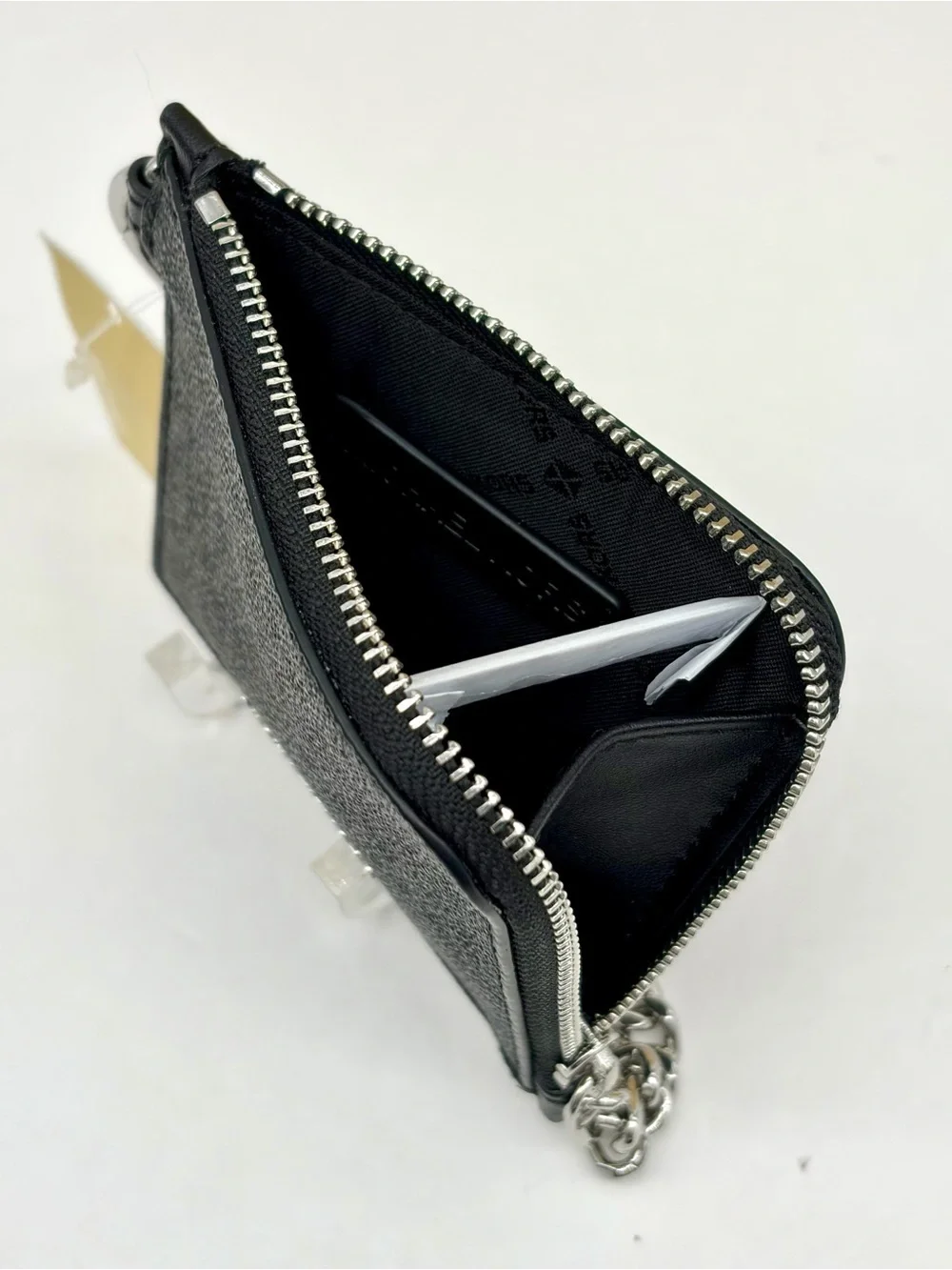 Michael Kors Jet Set Travel Signature Logo Chain Wallet Card Holder